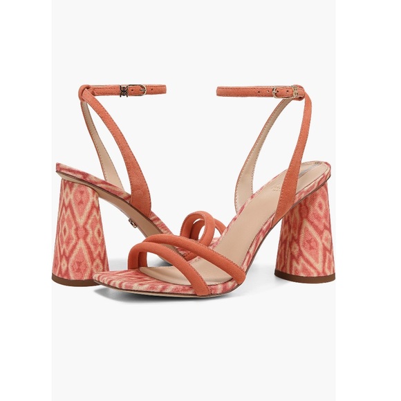 Sam Edelman Kia Strappy Sandals Terracotta Pink With Pattern Women’s Size 9 - Picture 3 of 14
